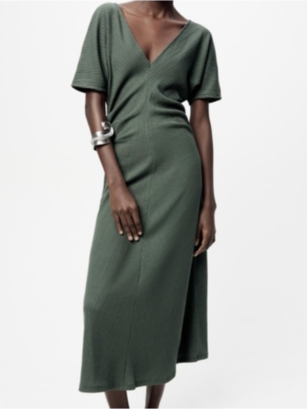 Zara large v neck midi dress